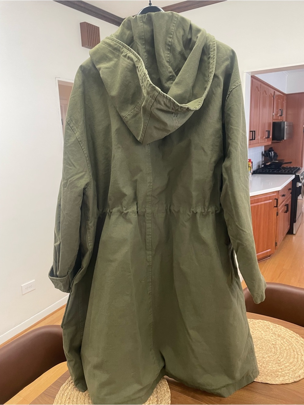 Nili Lotan Olive Green Hooded Utility Coat - Picture 2 of 8